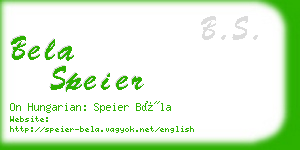 bela speier business card